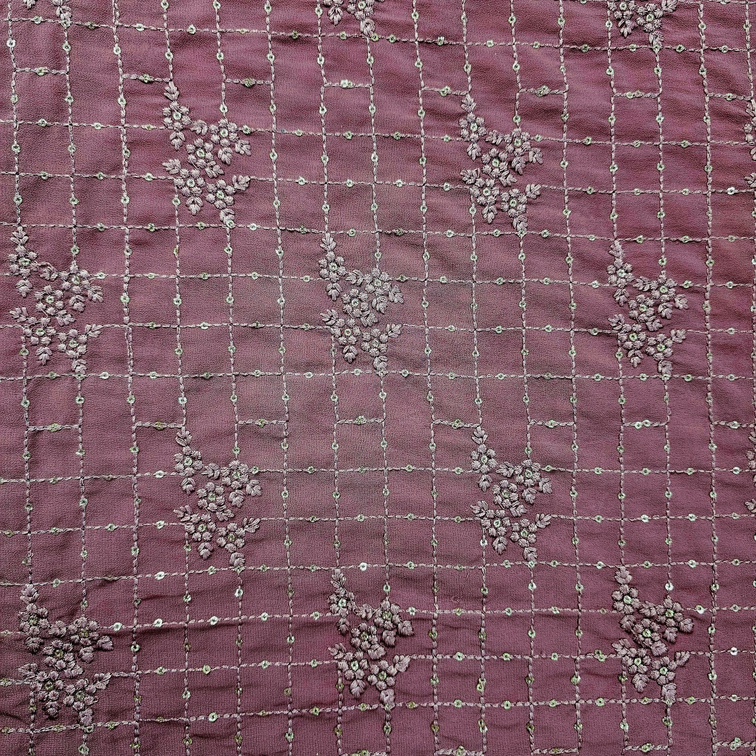 Meenakari Georgette with intricate Sequins Work and Floral Threadwork