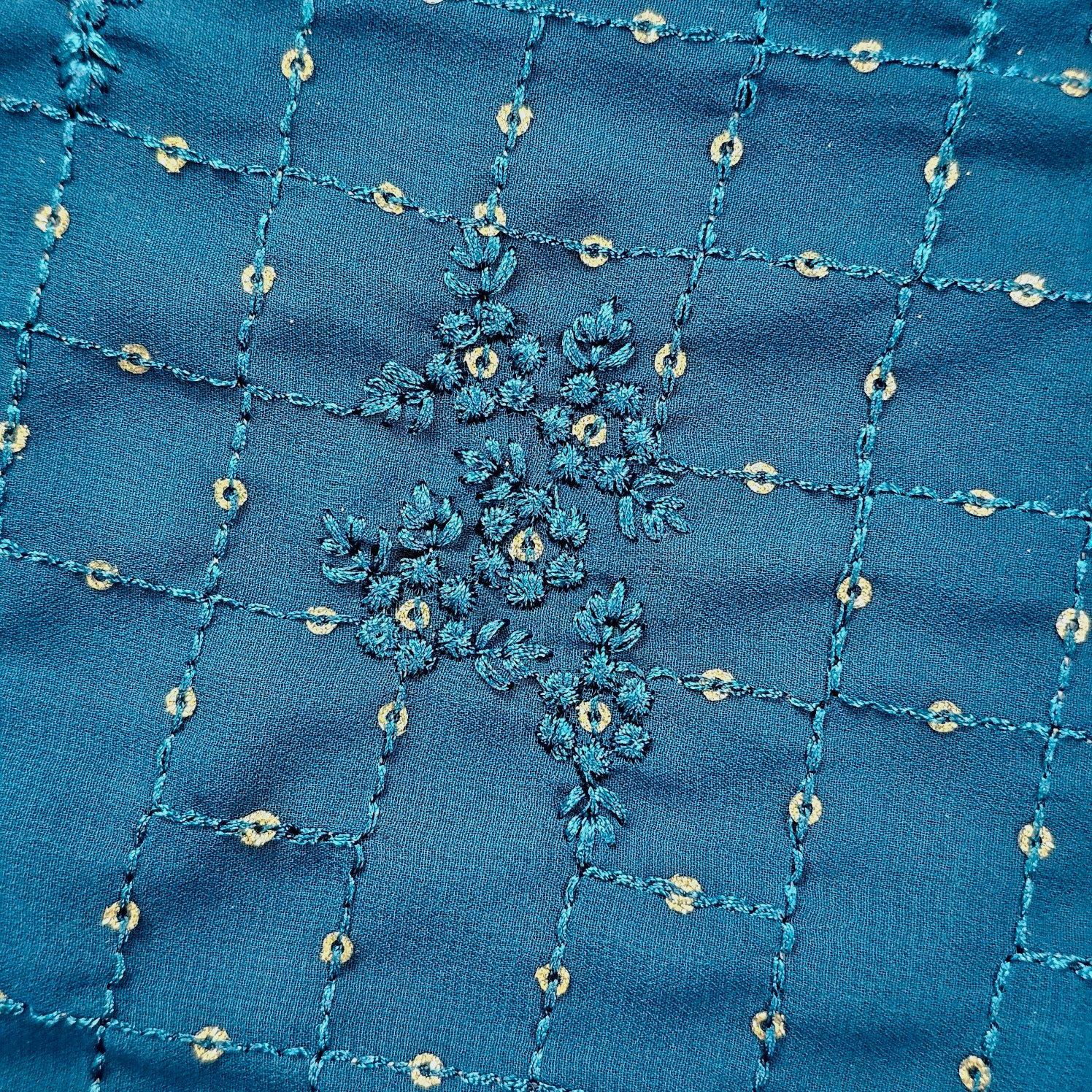 Meenakari Georgette with intricate Sequins Work and Floral Threadwork