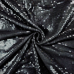 Ruhani Jet Black Georgette Embroidered Fabric with Sequins