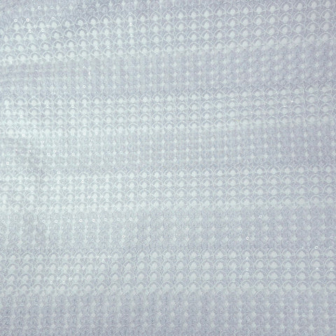 Sukanya White Georgette Fabric with Sequin Work