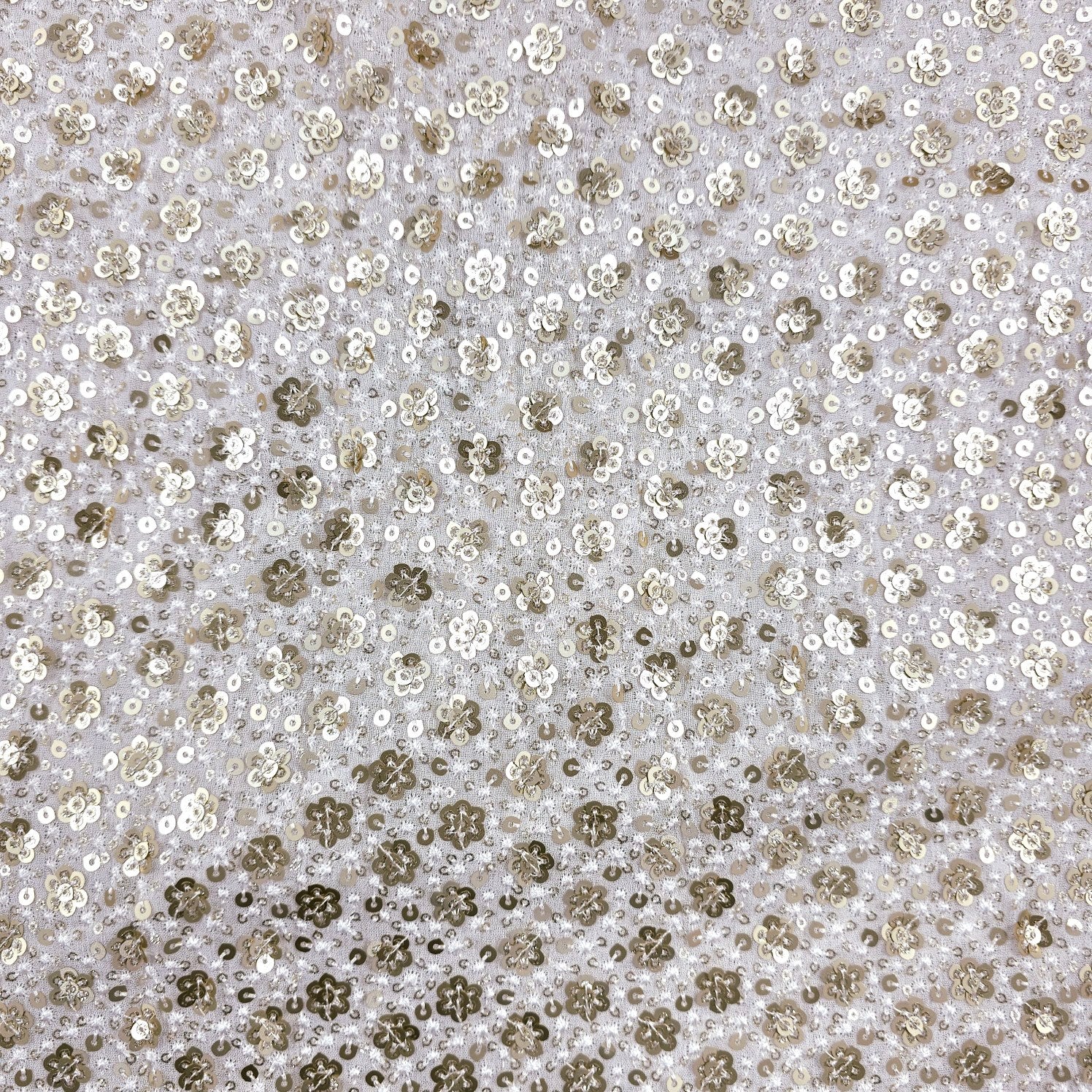 Embroidered all over Floral Sequin Work on Dyeable Georgette fabric