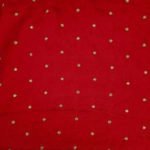 Ziya Red Base Embroidered Chinon Fabric with Sequin Butta