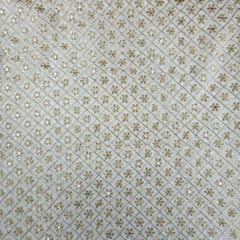 Noor-e-Jaali Dyeable Georgette Fabric with Diamond Grids Sequin and Zari Work