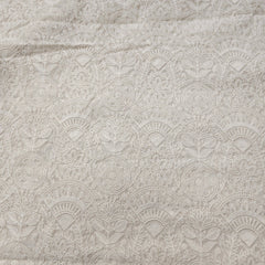 Dyeable Chanderi Fabric with Scallope & Floral Work