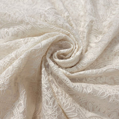 Dyeable Chanderi Fabric with Scallope & Floral Work