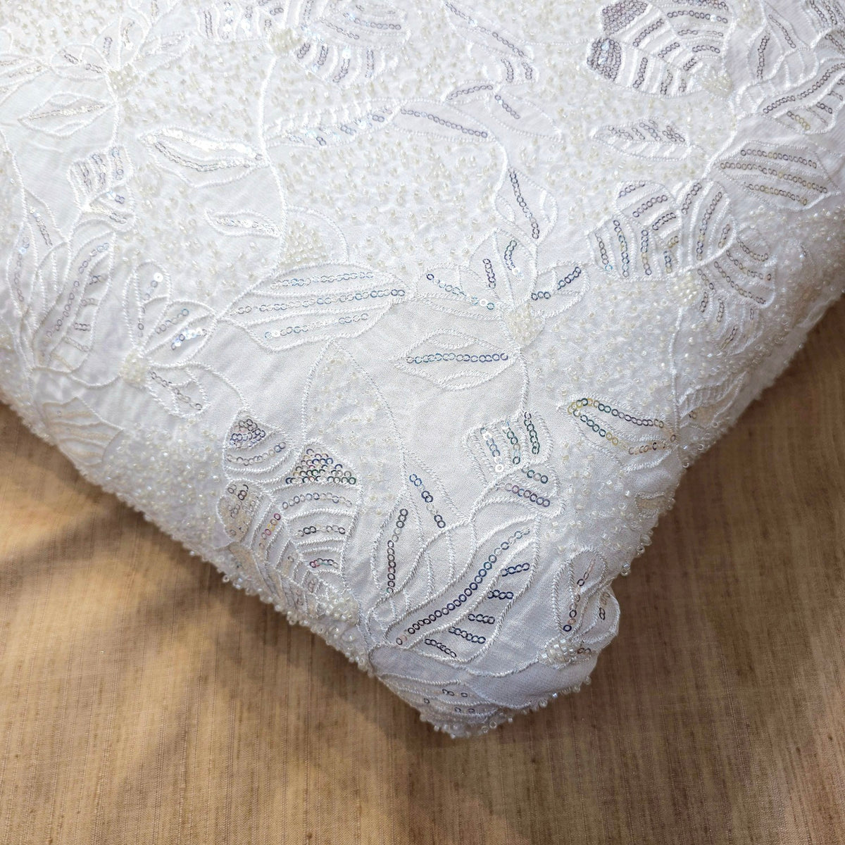 Embroidered Dyeable Georgette Fabric with Heavy Sequins and Pearl Work