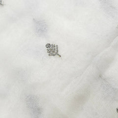 Silver Sequin on Dyeable Georgette Fabric with Floral Work