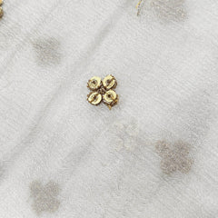 Golden Sequin on Chinon Fabric with Floral Work