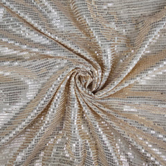 Ruhani Gold Georgette Embroidered Fabric with Sequins