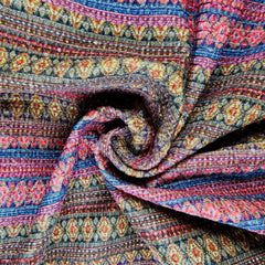 Reshmi Multiccolor Velvet Fabric with Sequins Work