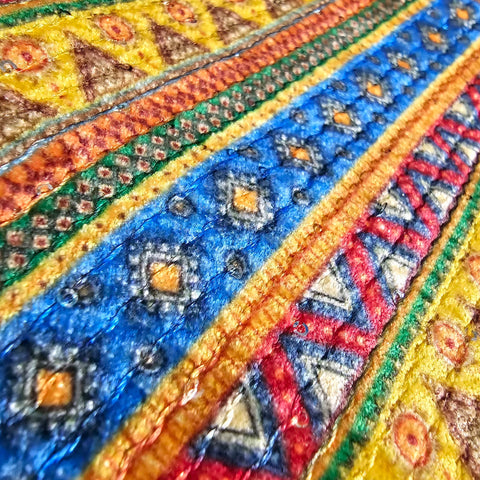 Reshmi Multiccolor Velvet Fabric with Sequins Work