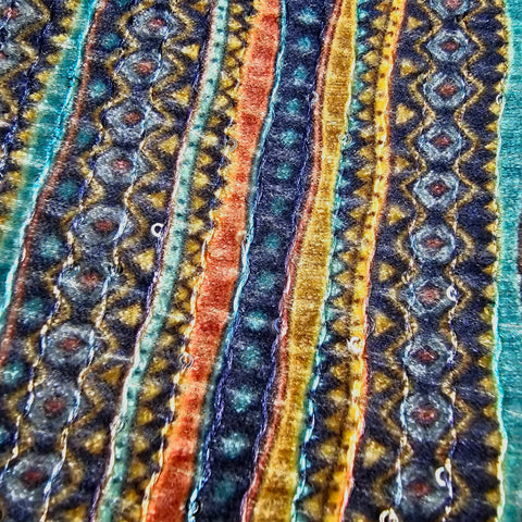 Reshmi Multiccolor Velvet Fabric with Sequins Work