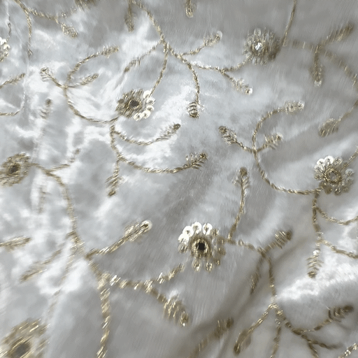 Shahi Dyeable Velvet Fabric with Sequins and Mirror Work