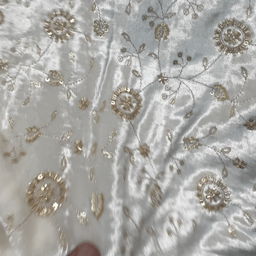Shahi Dyeable Velvet Fabric with Sequins and Cutdana Work