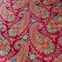 Pure Banarasi Dola Silk Soft Brocade with Position Print on Rani Pink Base