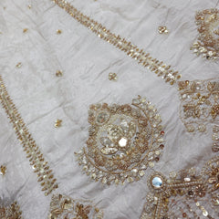 DYEABLE Crepe Fabric with Cutdana, Bead work Border & Mirror Highlights