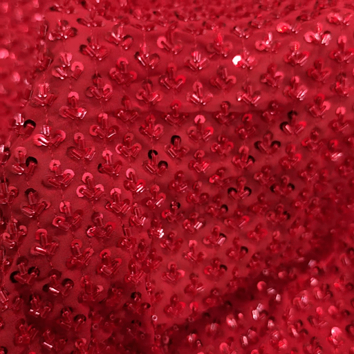 Red Embroidered on Red Net Fabric with Cutdana & Sequin Work 512