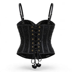 Designer Readymade Corset on Black Bead Work Embroidered Georgette Fabric