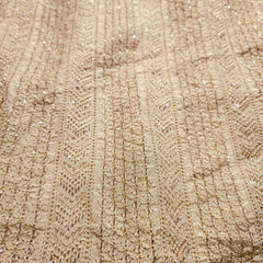 Gold Embroidered Dyeable Tissue Fabric with Gemetric & Floral Cutdana & Zari work in Linear Pattern