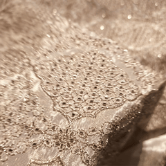 Gold Embroidered Dyeable Tissue Fabric with Gemetric & Floral Cutdana & Zari work