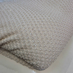 Embroidered Dyeable Georgette Fabric with White Sequin & Cutdana work