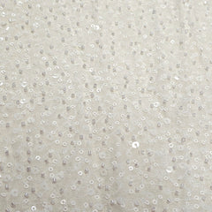 Embroidered Dyeable Georgette Fabric with White Sequin & Cutdana work