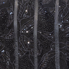 Designer Readymade Corset on Black Bead Work Embroidered Georgette Fabric