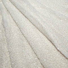 Embroidered Dyeable Georgette Fabric with White Sequin & Cutdana work