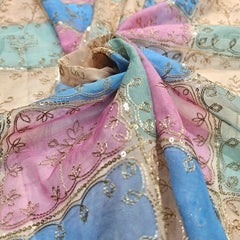 Position Print Organza with Zari and Sequin Work