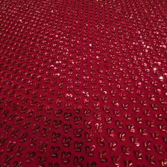 Maroon Embroidered on Red Georgette Fabric with Cutdana & Sequin Work