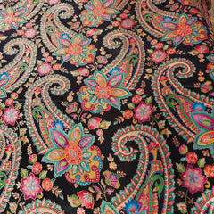 Pure Banarasi Dola Silk Soft Brocade with Position Print on Black Base