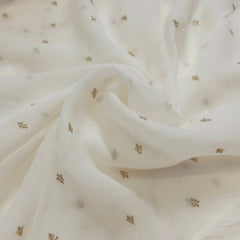 Gold Sequin on Dyeable Georgette Fabric with Butta Work