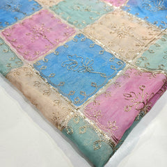 Position Print Organza with Zari and Sequin Work