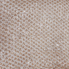 Embroidered Dyeable Georgette Fabric with all over Rose Gold Cutdana Work