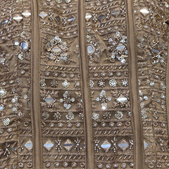 Designer Readymade Corset on Net Based Mirror Work Fabric