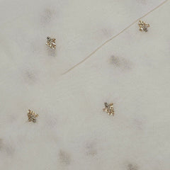 Gold Sequin on Dyeable Georgette Fabric with Butta Work