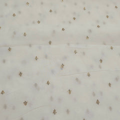 Gold Sequin on Dyeable Georgette Fabric with Butta Work